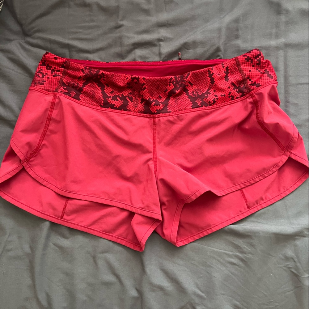 Red Lululemon Hotty Hot Shorts